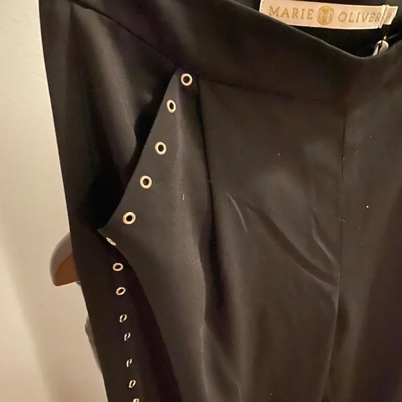 Marie Oliver Black Carter Grommet Lined Pants - Wide Leg Sz 6 and Sz 4 - Picture 4 of 6